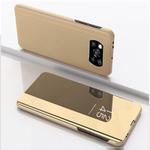 For Xiaomi Poco X3 NFC Plated Mirror Horizontal Flip Leather Case with Holder(Gold)