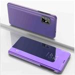 For Samsung Galaxy M31s Plated Mirror Horizontal Flip Leather Case with Holder(Purple Blue)