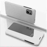 For Galaxy M51 European Version Plated Mirror Horizontal Flip Leather Case with Holder(Silver)