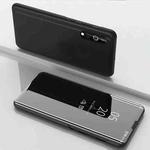 For LG Velvet 5G Plated Mirror Horizontal Flip Leather Case with Holder(Black)
