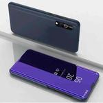 For LG Velvet 5G Plated Mirror Horizontal Flip Leather Case with Holder(Purple Blue)