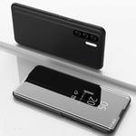 For OnePlus Nord Plated Mirror Horizontal Flip Leather Case with Holder(Black)
