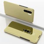 For OnePlus Nord Plated Mirror Horizontal Flip Leather Case with Holder(Gold)