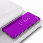 For Sony Xperia 10 Plus Plated Mirror Horizontal Flip Leather Case with Holder(Purple)