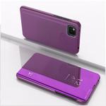 For OPPO Realme C11 Plated Mirror Horizontal Flip Leather Case with Holder(Purple)
