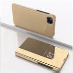 For OPPO Realme C11 Plated Mirror Horizontal Flip Leather Case with Holder(Gold)