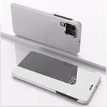 For OPPO Realme C15 Plated Mirror Horizontal Flip Leather Case with Holder(Silver)