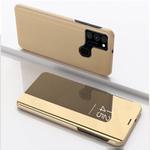 For OPPO A53 2020 Plated Mirror Horizontal Flip Leather Case with Holder(Gold)
