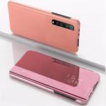 For OPPO Realme 7 Plated Mirror Horizontal Flip Leather Case with Holder(Rose Gold)