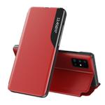 For Galaxy  Note 20 Ultra Side Display Magnetic Shockproof Horizontal Flip Leather Case with Holder(Red)