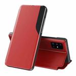 For Galaxy S20 Ultra Side Display Magnetic Shockproof Horizontal Flip Leather Case with Holder(Red)