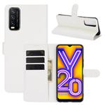 For vivo Y20 Litchi Texture Horizontal Flip Protective Case with Holder & Card Slots & Wallet(White)