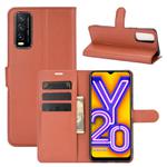 For vivo Y20 Litchi Texture Horizontal Flip Protective Case with Holder & Card Slots & Wallet(Brown)