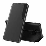 For Samsung Galaxy S7 Edge Side Display Magnetic Shockproof Horizontal Flip Leather Case with Holder(Black)