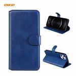 For iPhone 12 / 12 Pro ENKAY Hat-Prince ENK-PUC022 Horizontal Flip Leather Case with Holder & Card Slots & Wallet(Dark Blue)