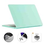 For MacBook Air 13.6 2022/2024 A2681 M2 / A3113 M3 EU Version ENKAY 3 in 1 Matte Laptop Case with TPU Keyboard Film / Anti-dust Plugs (Green)