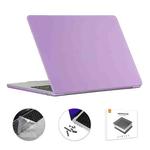 For MacBook Air 13.6 2022/2024 A2681 M2 / A3113 M3 EU Version ENKAY 3 in 1 Matte Laptop Case with TPU Keyboard Film / Anti-dust Plugs (Light Purple)