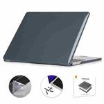 For MacBook Air 13.6 2022/2024 A2681 M2 / A3113 M3 EU Version ENKAY 3 in 1 Crystal Laptop Case with TPU Keyboard Film / Anti-dust Plugs(Black)