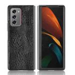 For Samsung Galaxy Z Fold2 / Z Fold2 5G Shockproof Crocodile Texture PC + PU Case(Black)