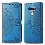 For LG Style3 L-41A Mandala Flower Embossed Horizontal Flip Leather Case with Bracket / Card Slot / Wallet / Lanyard(Blue)