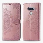 For LG Style3 L-41A Mandala Flower Embossed Horizontal Flip Leather Case with Bracket / Card Slot / Wallet / Lanyard(Rose Gold)