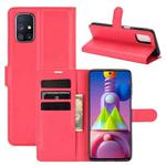 For Samsung Galaxy M51 (Side Fingerprint) Litchi Texture Horizontal Flip Protective Case with Holder & Card Slots & Wallet(Red)