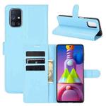 For Samsung Galaxy M51 (Side Fingerprint) Litchi Texture Horizontal Flip Protective Case with Holder & Card Slots & Wallet(Blue)
