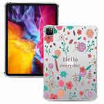 For iPad Pro 12.9 inch (2021) / (2020) Colored Drawing Four-Corners Shockproof TPU Tablet Case(Hello Everyda)