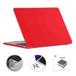 For MacBook Air 13.6 2022/2024 A2681 M2 / A3113 M3 US Version ENKAY 3 in 1 Matte Laptop Case with TPU Keyboard Film / Anti-dust Plugs (Red)