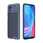 For OPPO Reno4 Lite Carbon Fiber Texture Shockproof TPU Case(Blue)