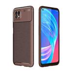 For OPPO Reno4 Lite Carbon Fiber Texture Shockproof TPU Case(Brown)