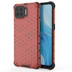 For OPPO F17 Pro  Shockproof Honeycomb PC + TPU Case(Red)
