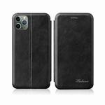 For iPhone 12 Pro Max Integrated Voltage Retro Texture Magnetic TPU+PU Leather Case with Card Slot & Holder(Black)