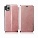For iPhone 12 Pro Max Integrated Voltage Retro Texture Magnetic TPU+PU Leather Case with Card Slot & Holder(Rose Gold)
