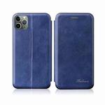 For iPhone 12 Pro Integrated Voltage Retro Texture Magnetic TPU+PU Leather Case with Card Slot & Holder(Blue)