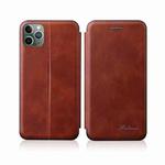 For iPhone 12 Pro Integrated Voltage Retro Texture Magnetic TPU+PU Leather Case with Card Slot & Holder(Brown)