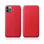 For iPhone 12 Integrated Voltage Retro Texture Magnetic TPU+PU Leather Case with Card Slot & Holder(Red)