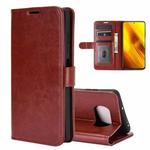 For Xiaomi Poco X3  R64 Texture Single Horizontal Flip Protective Case with Holder & Card Slots & Wallet& Photo Frame(Brown)