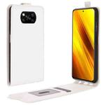 For Xiaomi Poco X3/X3 NFC R64 Texture Single Vertical Flip Leather Protective Case with Card Slots & Photo Frame(White)