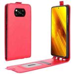 For Xiaomi Poco X3/X3 NFC R64 Texture Single Vertical Flip Leather Protective Case with Card Slots & Photo Frame(Red)