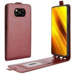 For Xiaomi Poco X3/X3 NFC R64 Texture Single Vertical Flip Leather Protective Case with Card Slots & Photo Frame(Brown)