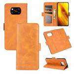 For Xiaomi Poco X3/X3 NFC  Dual-side Magnetic Buckle Horizontal Flip Leather Case with Holder & Card Slots & Wallet(Yellow)