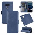 For LG style3 L-41A Dual-side Magnetic Buckle Horizontal Flip Leather Case with Holder & Card Slots & Wallet(Dark Blue)
