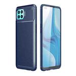 For OPPO F17 Pro Carbon Fiber Texture Shockproof TPU Case(Blue)