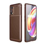For OPPO Realme 7 Pro Carbon Fiber Texture Shockproof TPU Case(Brown)