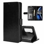 For vivo iQOO 5 5G R64 Texture Single Horizontal Flip Protective Case with Holder & Card Slots & Wallet& Photo Frame(Black)