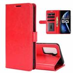 For vivo iQOO 5 5G R64 Texture Single Horizontal Flip Protective Case with Holder & Card Slots & Wallet& Photo Frame(Red)