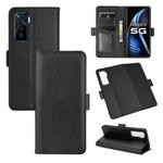 For vivo iQOO 5 5G Dual-side Magnetic Buckle Horizontal Flip Leather Case with Holder & Card Slots & Wallet(Black)