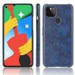 For Google Pixel 4a 5G Shockproof Litchi Texture PC + PU Case(Blue)