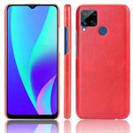 For Oppo Realme C15 Shockproof Litchi Texture PC + PU Case(Red)